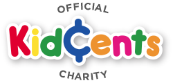 KidCents logo in different bright colors, red, green, yellow, blue, orange,pink